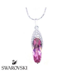 Swarovski kristályos nyaklánc nagy Rózsaszín kővel