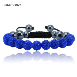 11 kristály gömbös shamballa karkötő - sötét kék